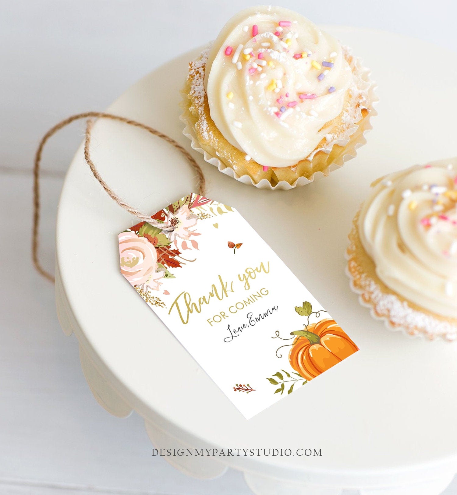 Editable Pumpkin Favor Tags Thank You Tag Fall In Love Bridal