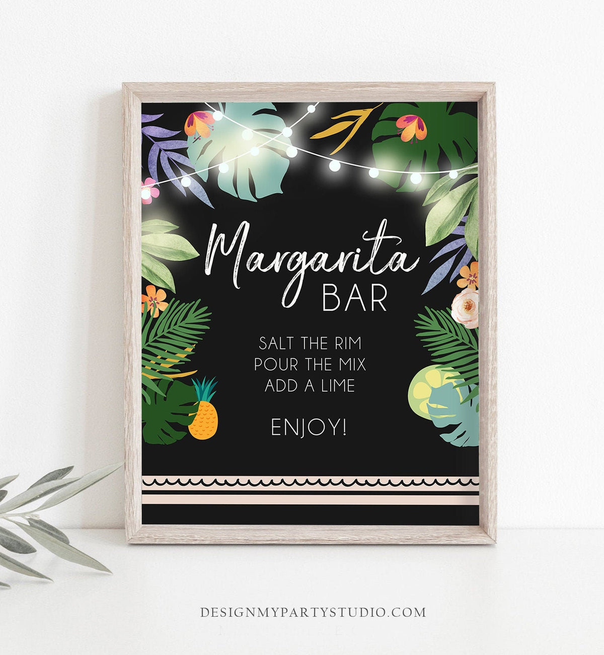 Margarita Bar Sign Tropical Fiesta Aloha Luau Party Table Sign Birthday Bridal Shower Baby Shower 8x10 Instant Download Printable 0183