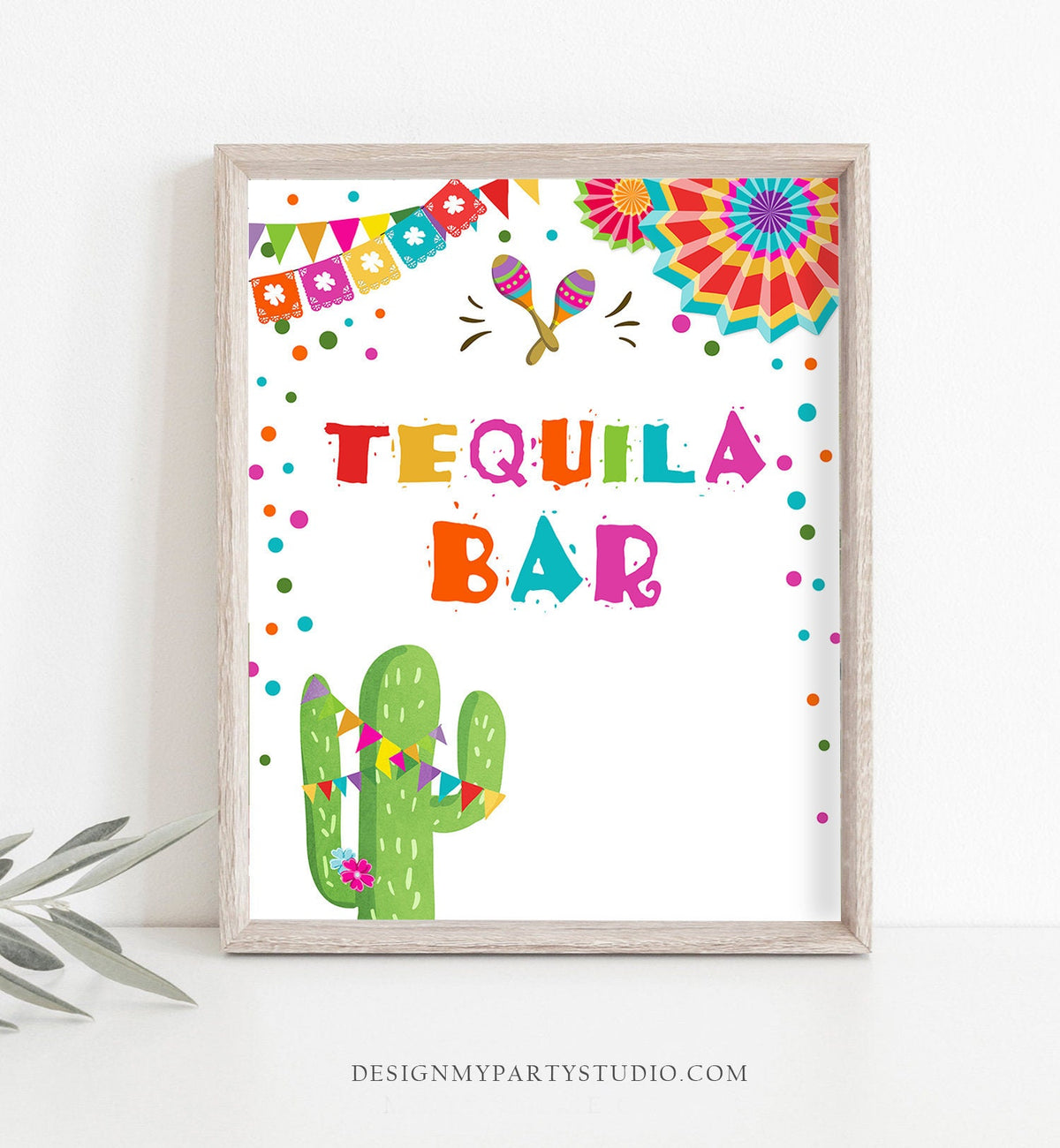 Tequila Bar Fiesta Table Sign Mexican Drinks Cactus Succulent Birthday Baby Bridal Shower Decor Mexican 8x10 Instant Download Printable 0045