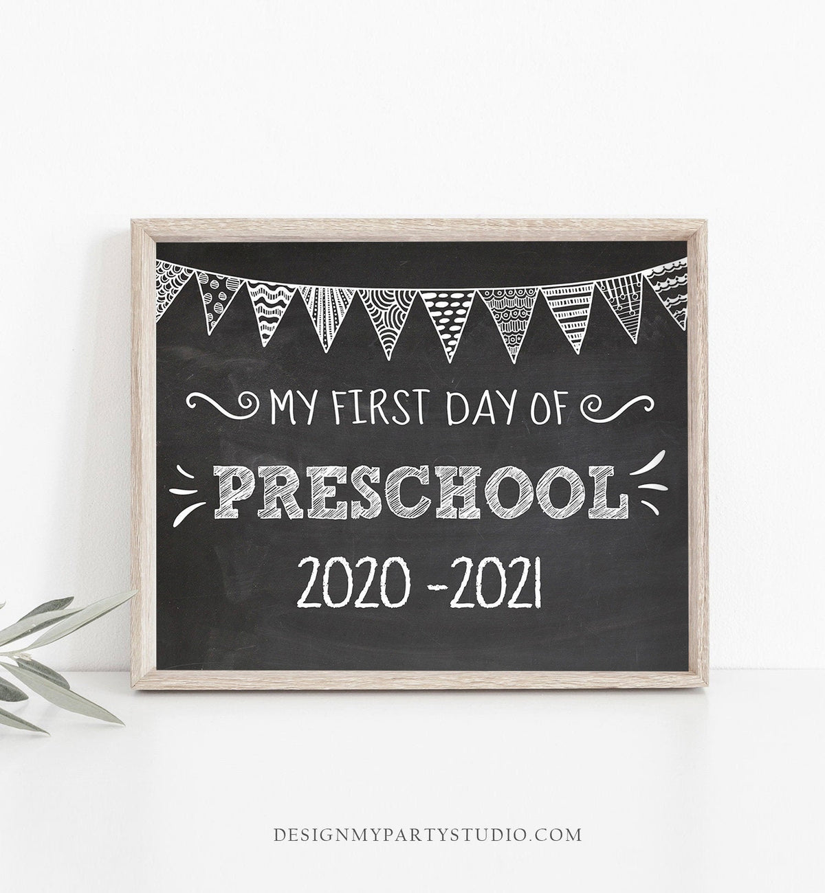 First Day of Preschool Sign Chalkboard Chalk First Day of School Photo Prop Kids Instant Download Chalkboard Sign Digital PRINTABLE