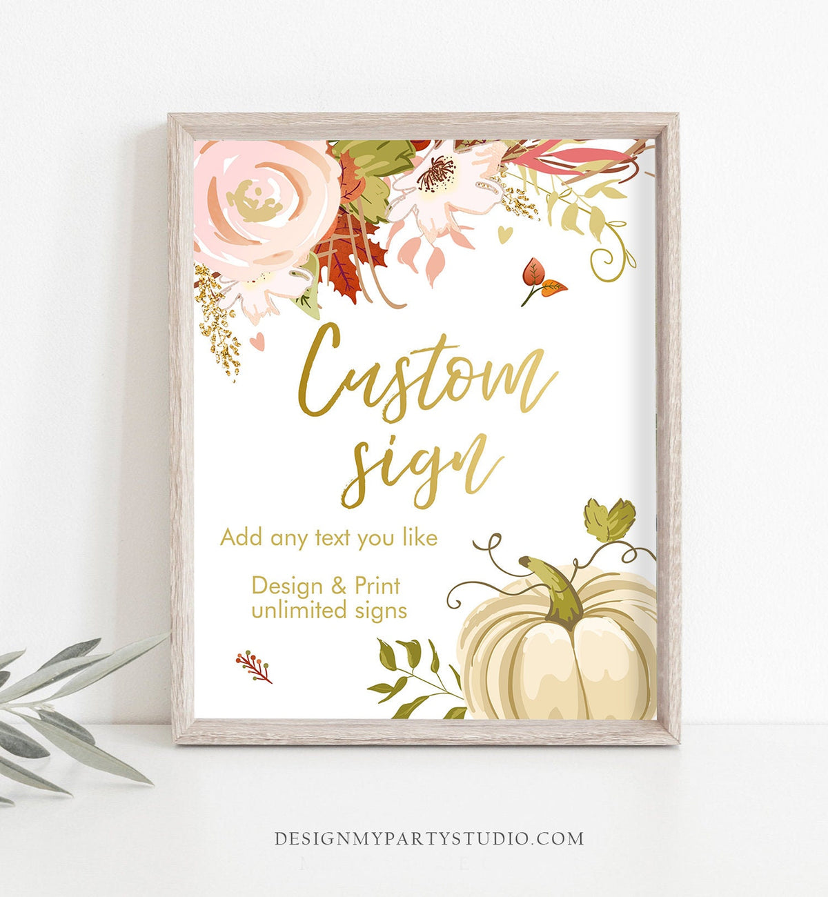 Editable Custom Sign Pumpkin Sign Fall In Love Table Sign Pumpkin Fall Decor Birthday Pumpkin Shower 8x10 Download PRINTABLE Corjl 0176