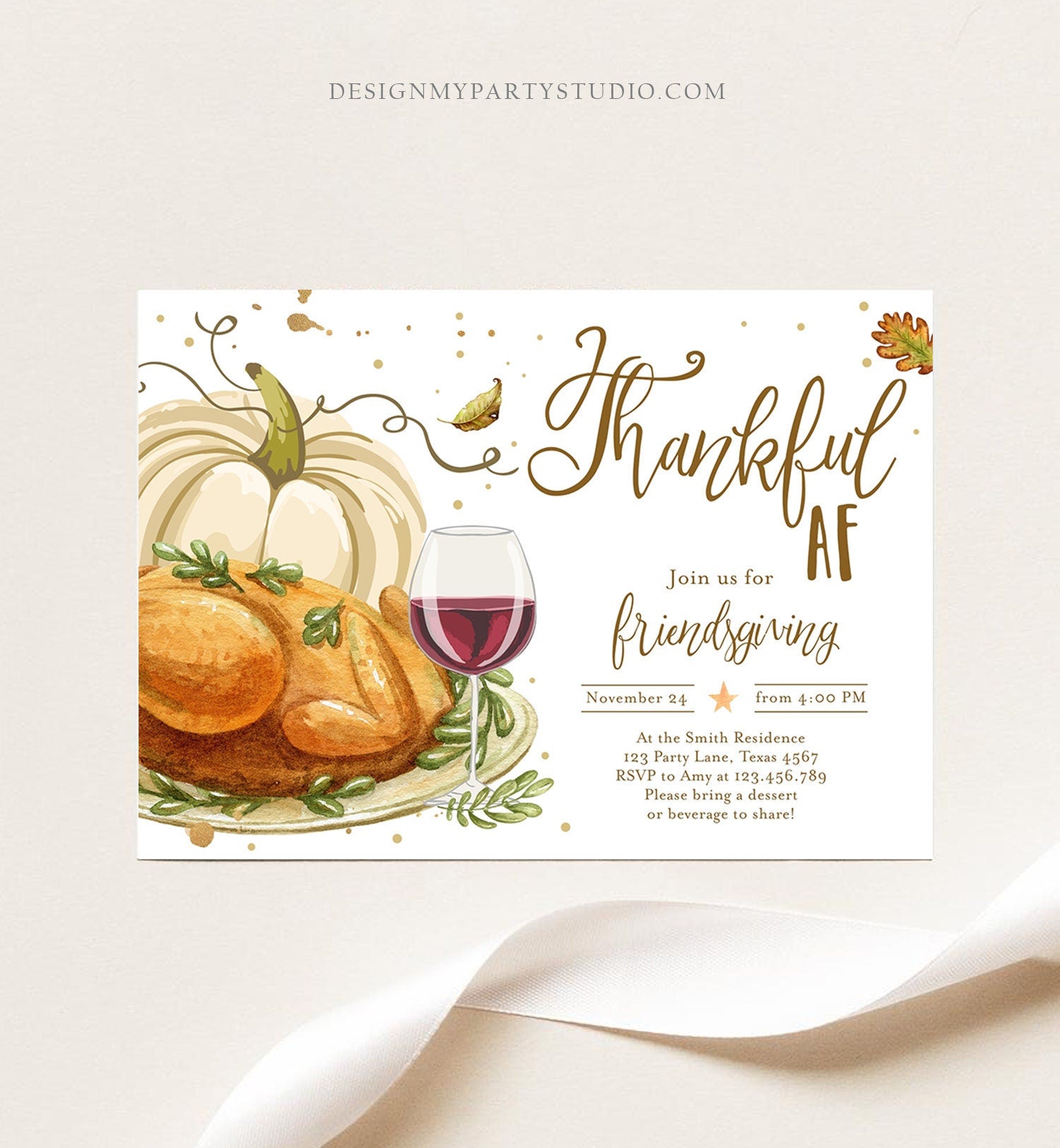 FRIENDSGIVING 2024 thanksgiving potluck invitation