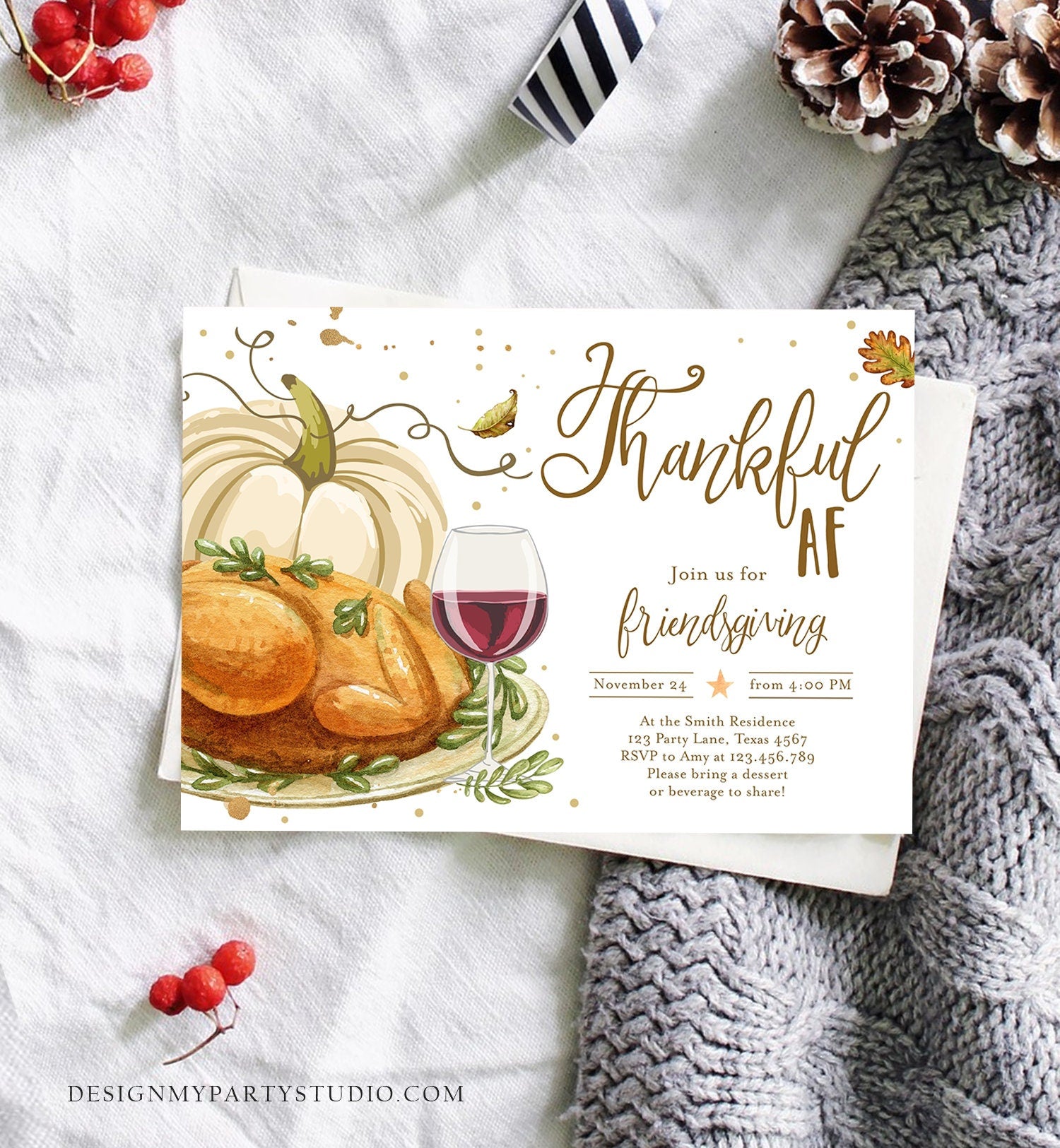 FRIENDSGIVING thanksgiving potluck invitation hotsell