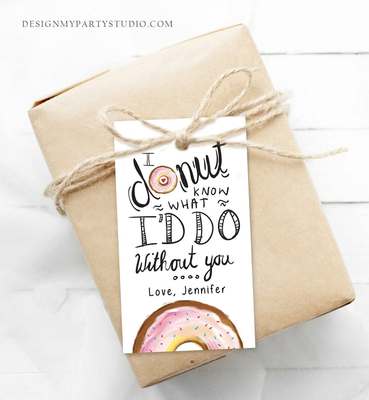 Editable Donut Valentine Tag Valentine&#39;s Day Card for Kids School Donut Know Classroom Cookie Tag Printable Personalized PRINTABLE 0368 0370