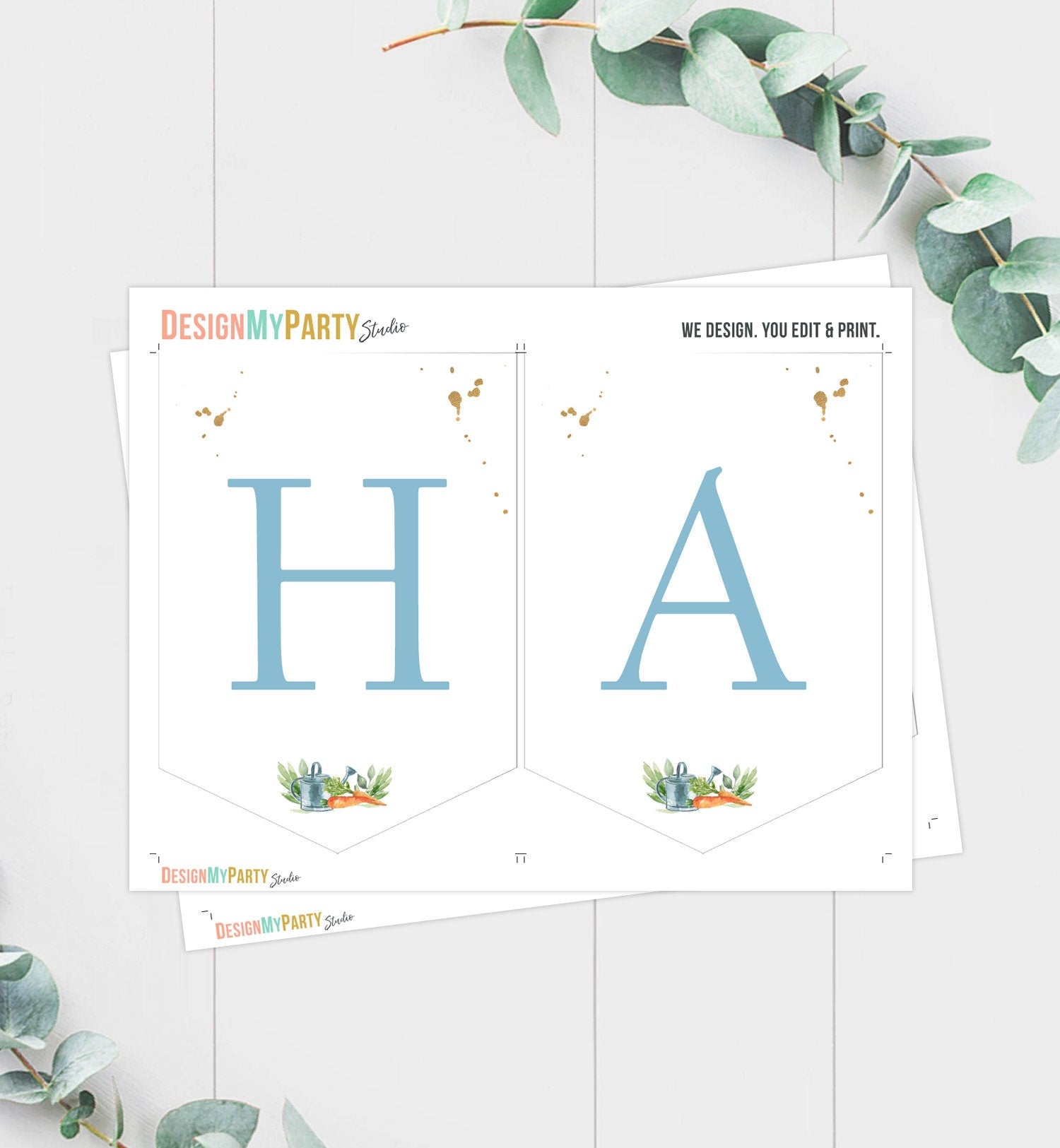 Peter Rabbit Happy Birthday Banner Peter Rabbit Banner Birthday Boy Blue Bunny Party Decorations Instant download PRINTABLE DIGITAL DIY 0351