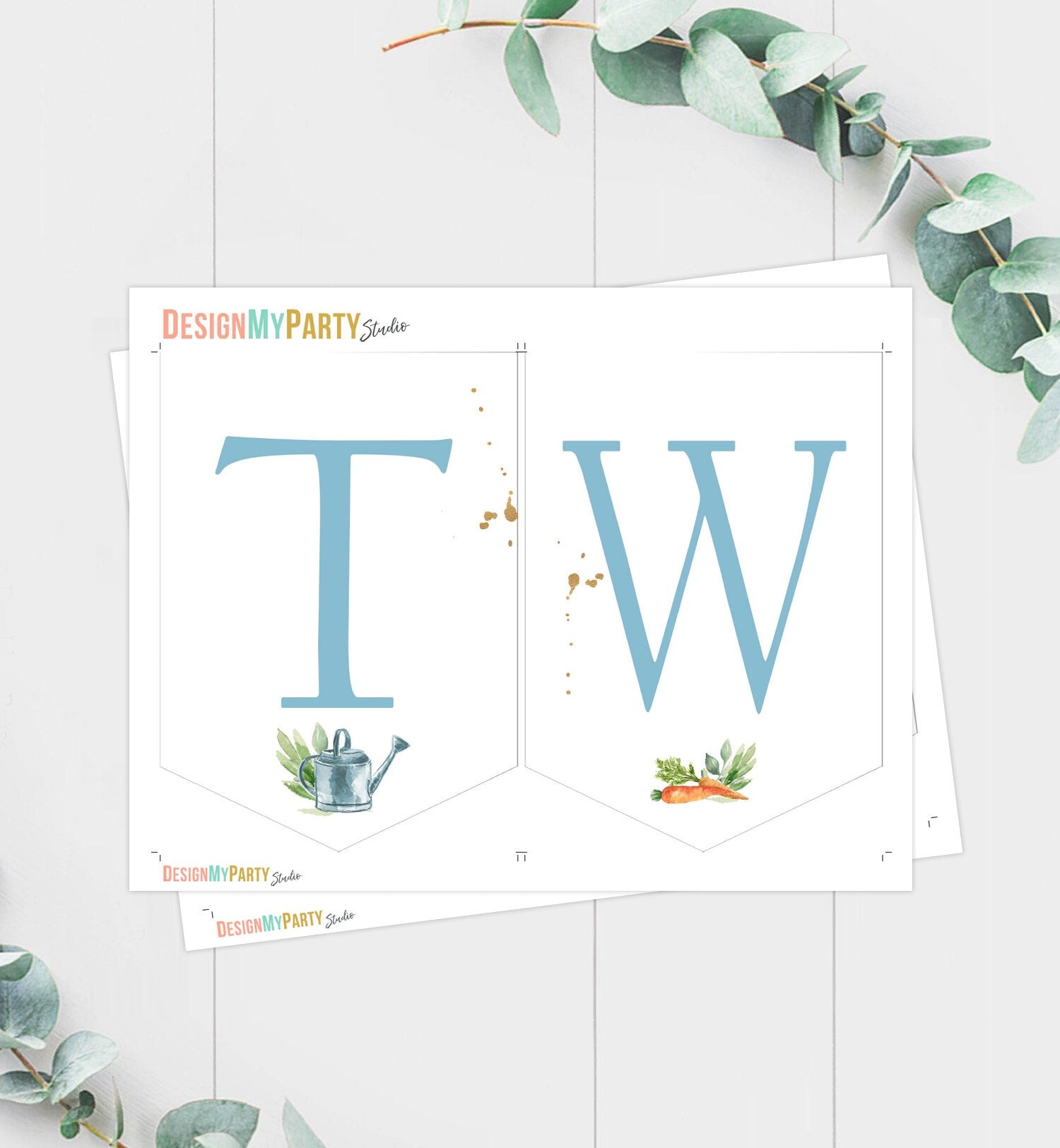 Peter Rabbit High Chair Banner Peter Rabbit 2nd Second Birthday Boy High Chair TWO Banner Boy Blue Rustic Party Decor PRINTABLE Digital 0351