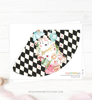 Printable Party Hats Alice in Wonderland Birthday Party Mad Tea Party Birthday Decor Girl Onederland Decoration DIY PRINTABLE Digital 0350