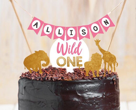 Jungle Animal Cake Toppers Wild One Sugar Craft Decorations - Etsy New  Zealand