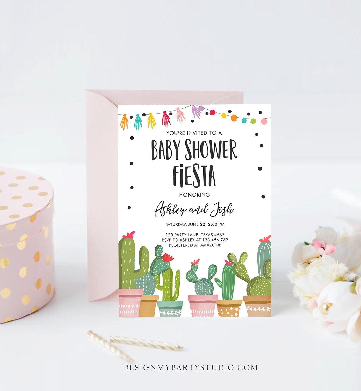 Editable Baby Shower Fiesta Invitation Cactus Taco Bout a Baby Mexican Succulent Couples Shower Download Template Corjl Printable 0254