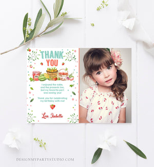 Editable Farmers Market Thank You Card Birthday Strawberry Home Grown Veggies Farm Fruits Market Download Printable Template Corjl 0144