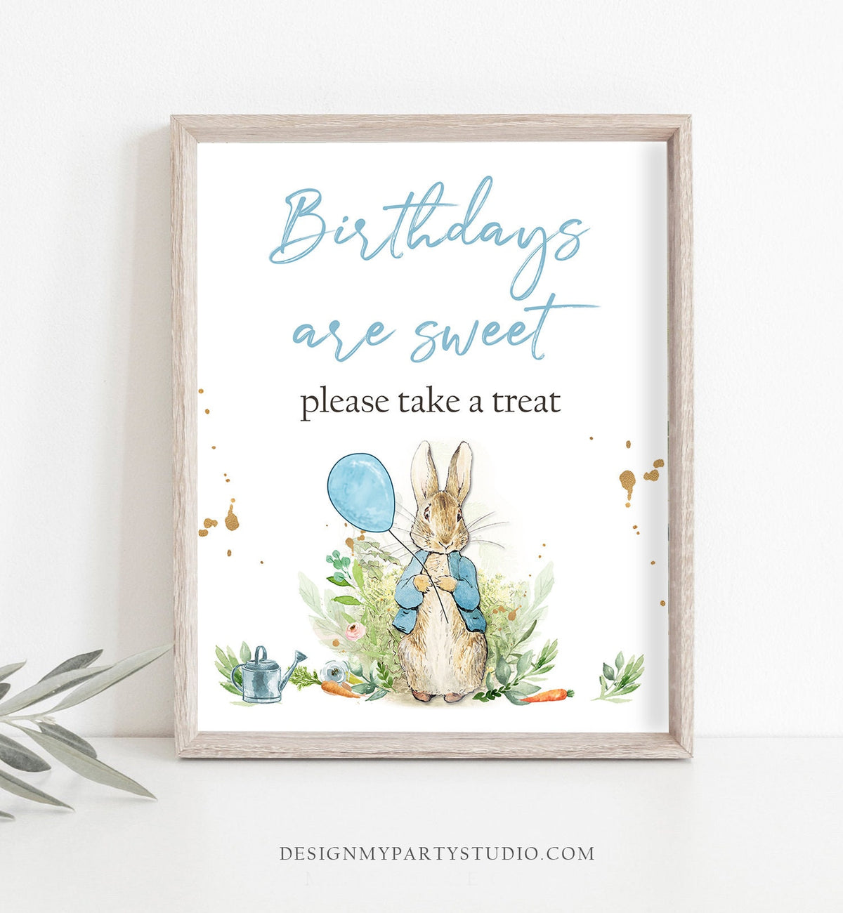 Favors Sign Peter Rabbit Birthday Sign Peter Rabbit Party Decor Take a Treat Sign Girl Watercolor Rustic Greenery Shower Sign PRINTABLE 0351