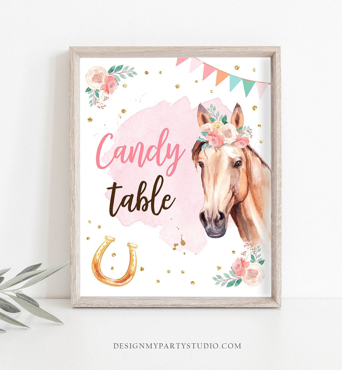 Candy Table Birthday Sign Drink Table Decor Pink Horse Birthday Cowgirl Table Sign Horse Party Decorations Sweets Download PRINTABLE 0398