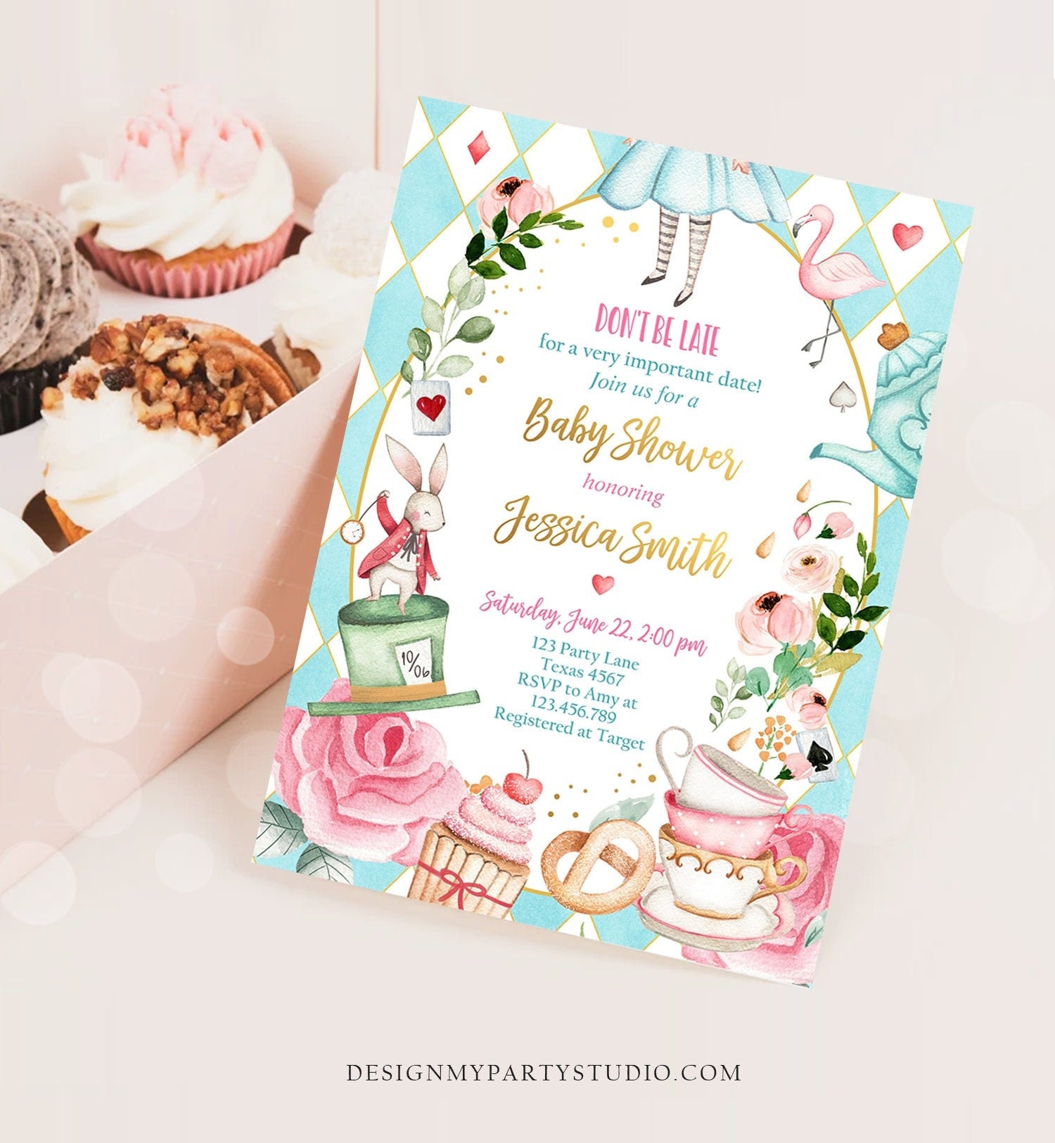 Mad Hatter Tea Party Invitation INSTANT DOWNLOAD Editable 