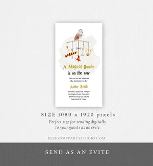 Editable Wizard Baby Shower Evite Magical Bundle Shower Invite School Wizardry Sprinkle Phone Download Printable Template Digital Corjl 0440