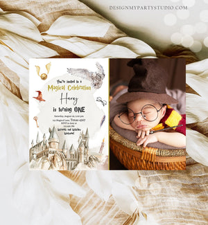 Editable Wizard Birthday Invitation Magical Birthday Invite Castle Boy School Wizardry Party Download Printable Template Digital Corjl 0440