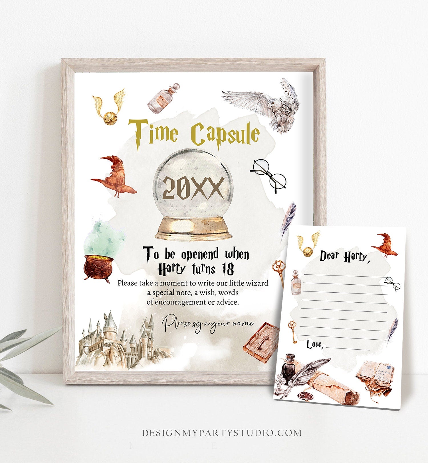 Editable Wizard Time Capsule First Birthday Party Wizard Birthday Magical Party Guestbook Wizard Baby Shower Template Printable Corjl 0440