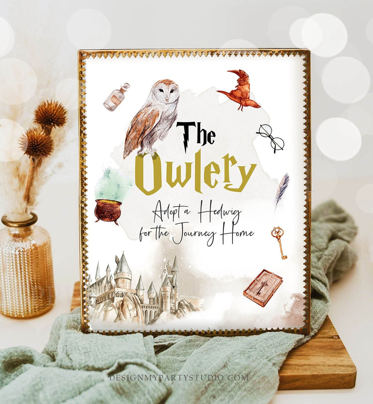 Wizard Party Sign Adopt an Owl Wizard Birthday Sign Wizard Party Decor Favors Sign The Chosen One Magical Shower Download PRINTABLE 0440