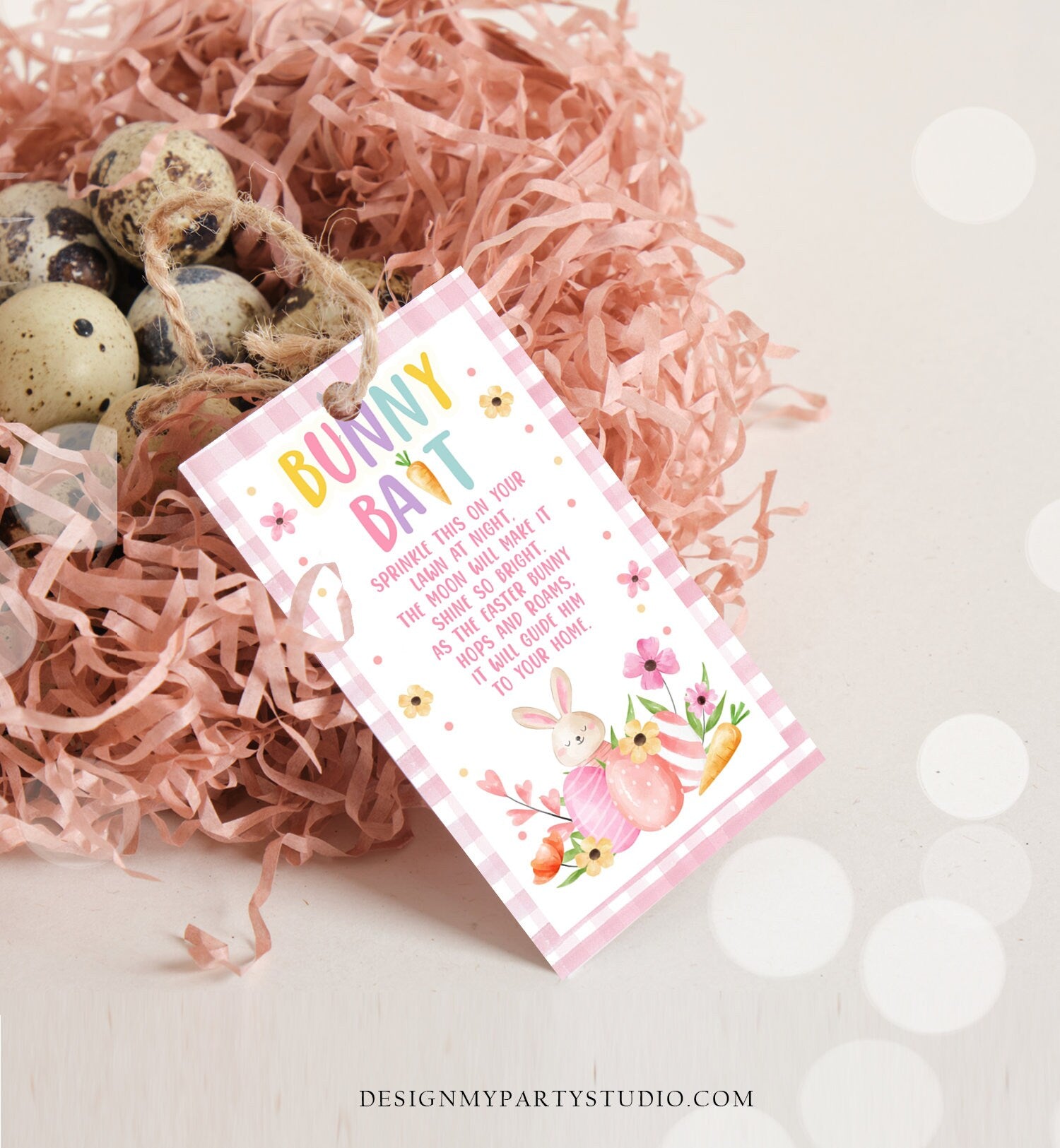 Editable Easter Bunny Bait Treat Bag Toppers Easter Favor Bag Easter T -  Design My Party Studio