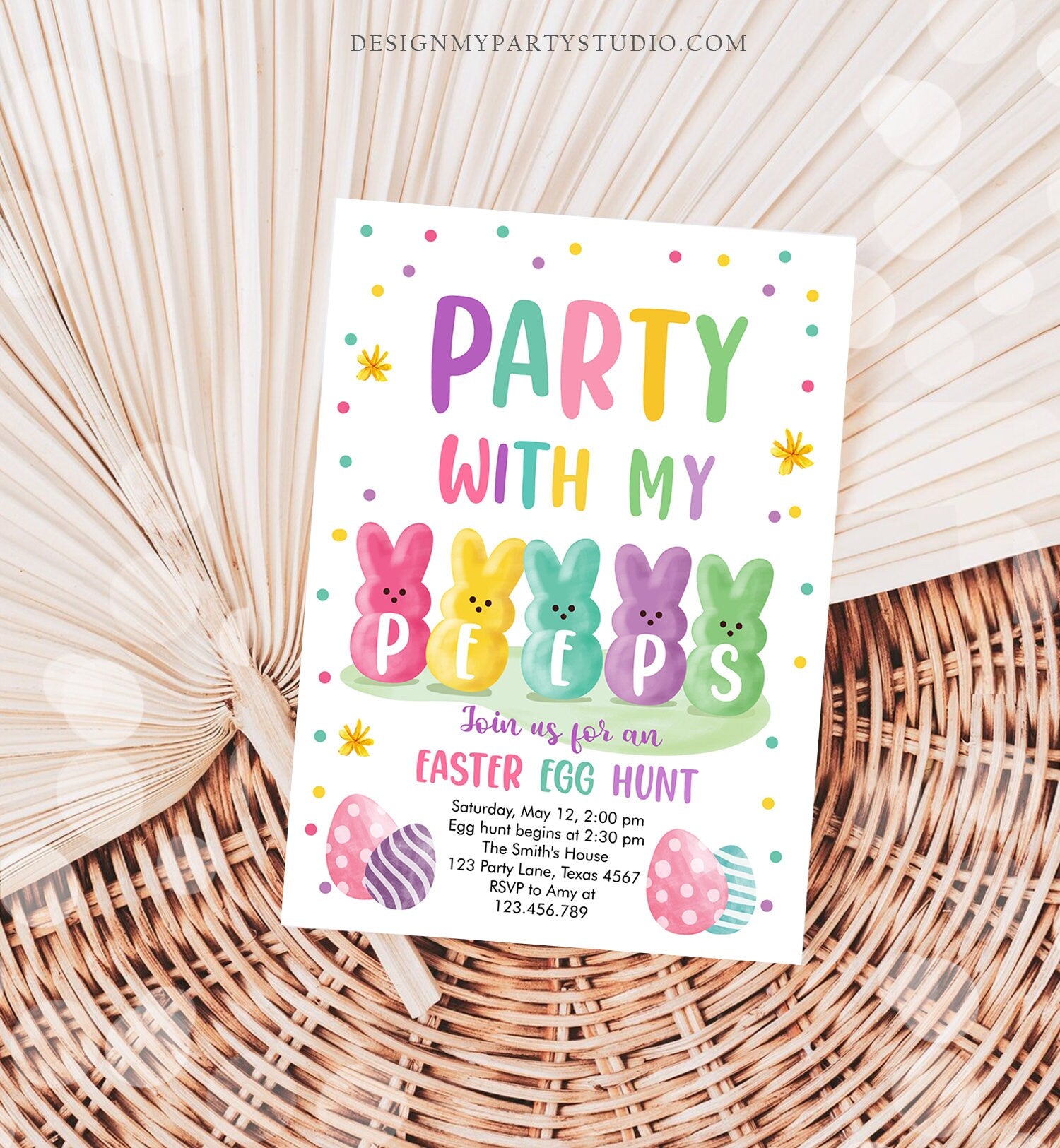 Editable Easter Egg Hunt Invitation Easter Peeps Invitation Easter Invite Party With My Peeps Spring Download Printable Template Corjl 0449