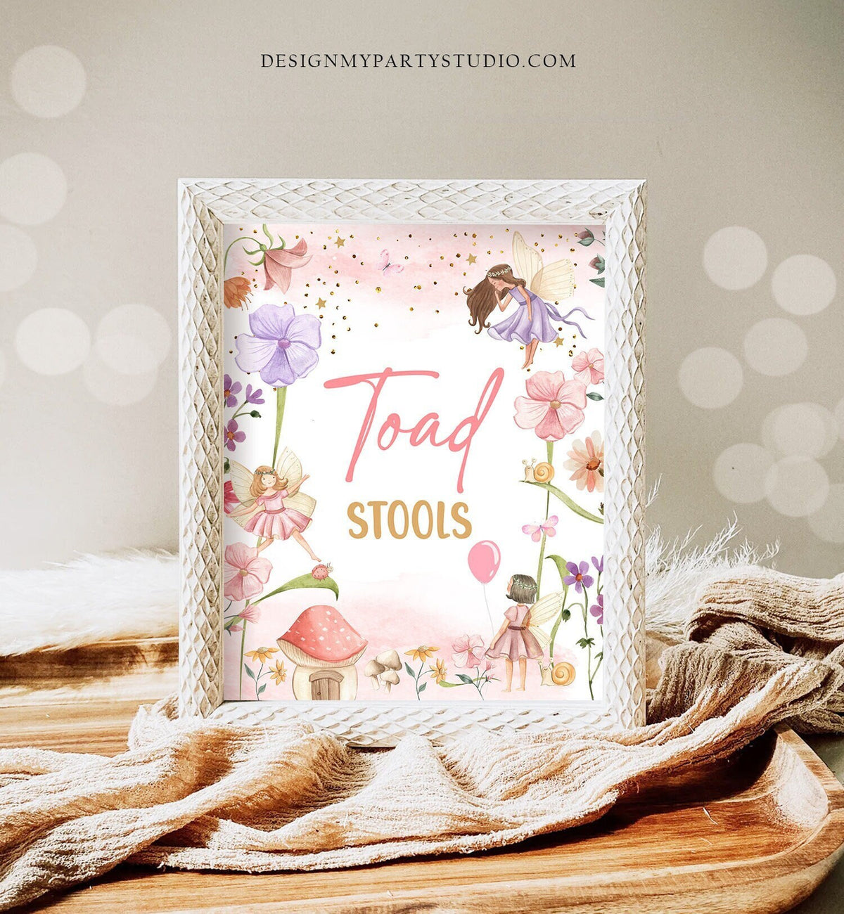 Toad Stools Sign Fairy Birthday Sign Fairy Food Favors Table Decor Magical Fairy Garden Tea Party Girl Table Sign Decorations PRINTABLE 0406