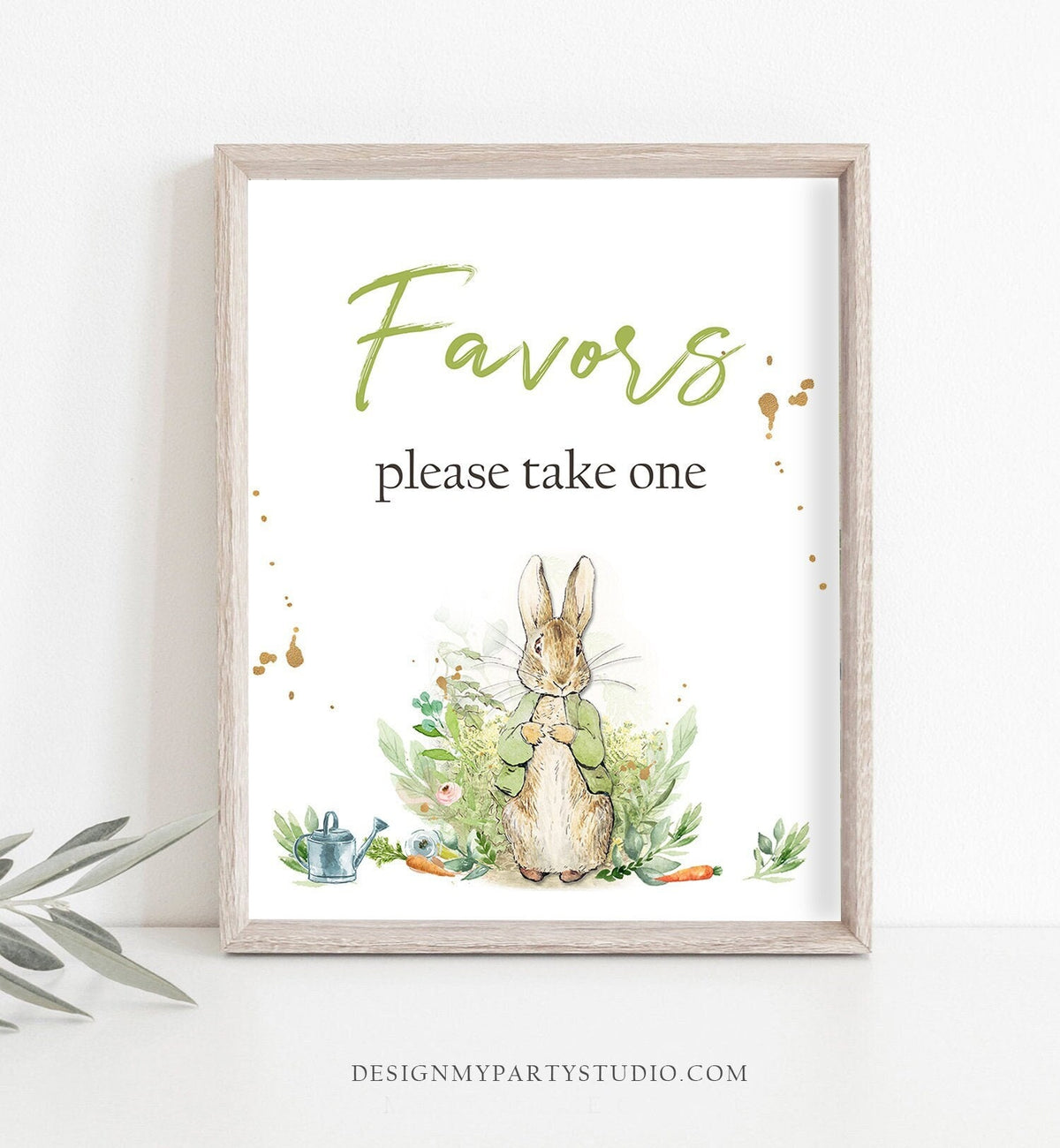 Favors Sign Peter Rabbit Baby Shower Sign Peter Rabbit Party Decor Please Take One Gender Neutral Rustic Greenery Birthday PRINTABLE 0351