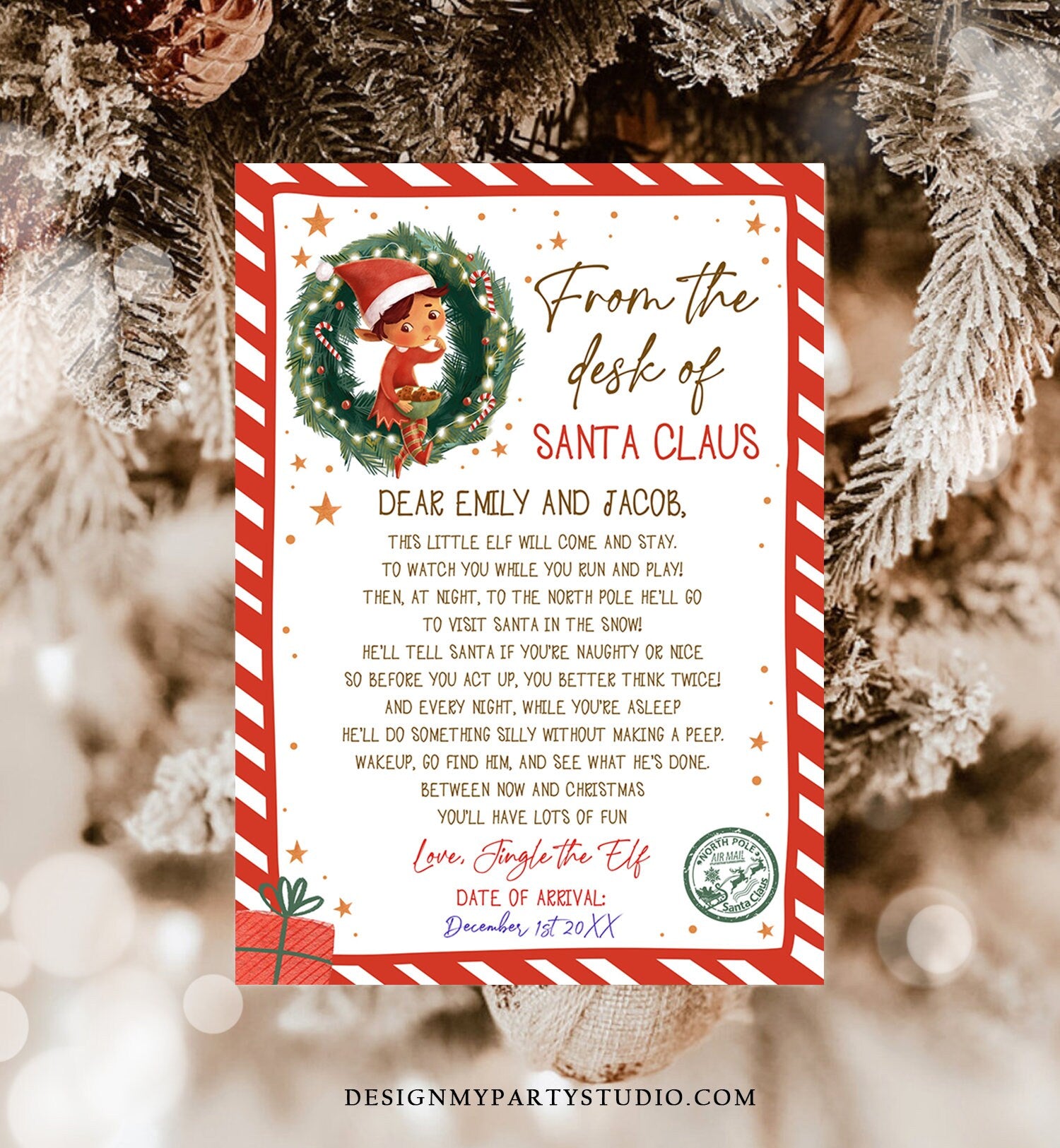 Editable First Time Elf Arrival Letter Return Letter Christmas Elf I'm Back Elf Welcome Christmas Elf Santa Claus Printable Template 0481