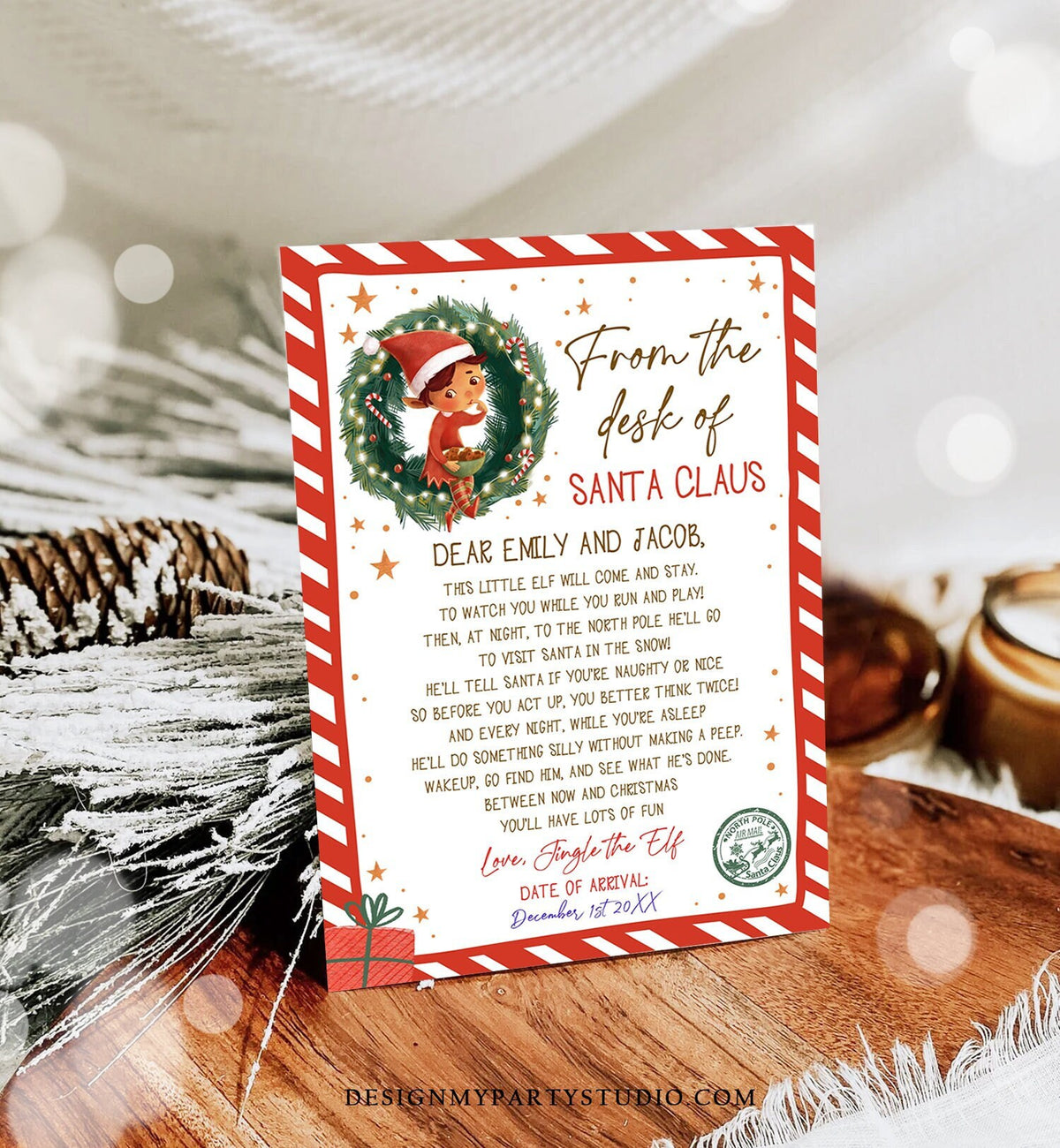 Editable First Time Elf Arrival Letter Return Letter Christmas Elf I&#39;m Back Elf Welcome Christmas Elf Santa Claus Printable Template 0481