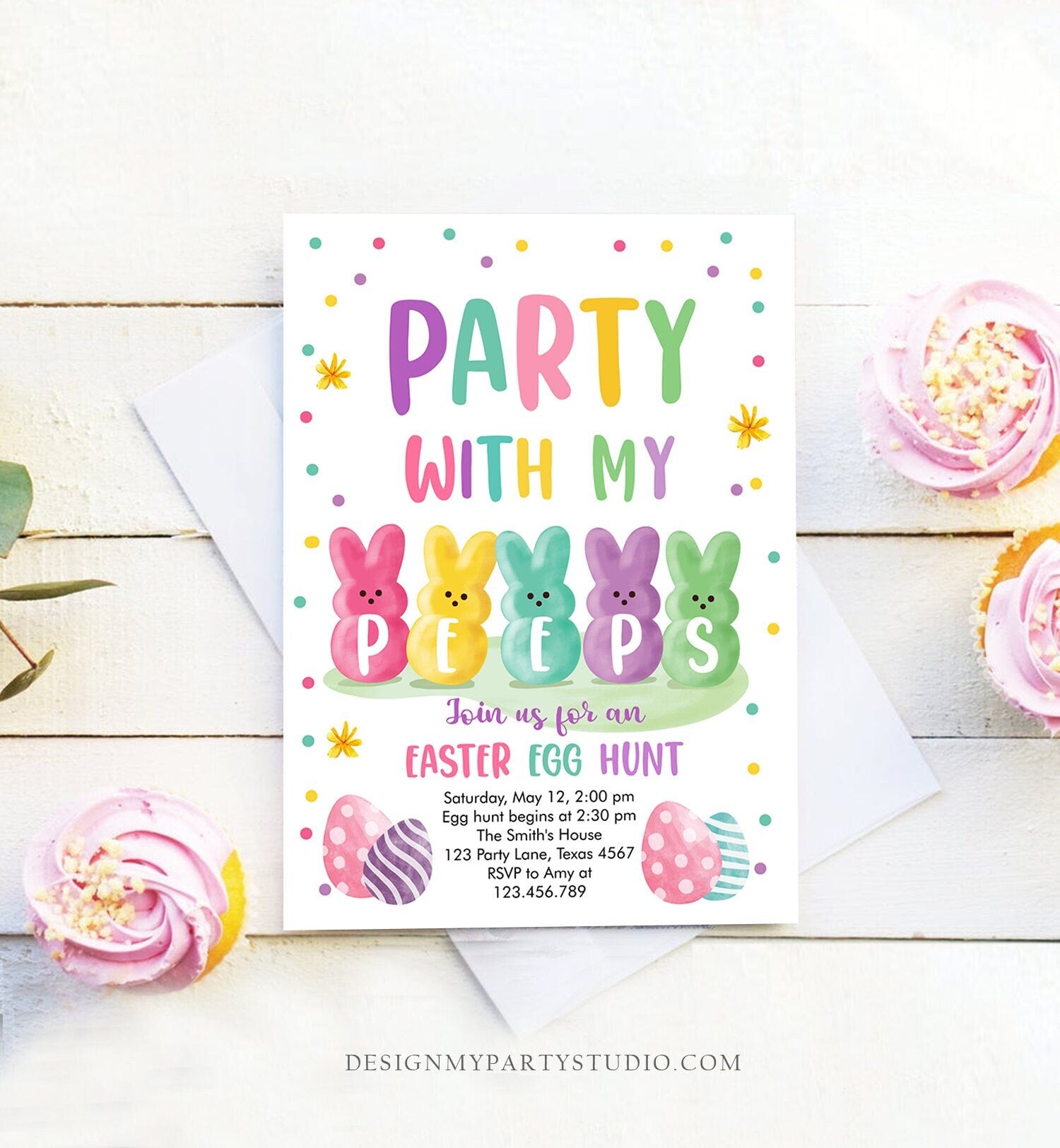 Editable Easter Egg Hunt Invitation Easter Peeps Invitation Easter Invite Party With My Peeps Spring Download Printable Template Corjl 0449